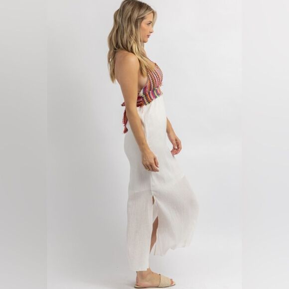 Dee Elly Mila halter multi crochet backless maxi dress- S - Picture 4 of 7